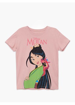 Cropp - T-shirt z nadrukiem Mulan - różowy ze sklepu Cropp w kategorii Bluzki damskie - zdjęcie 115419949