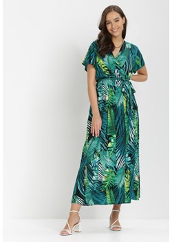 Czarno-Zielona Sukienka Klemisia ze sklepu Born2be Odzież w kategorii Sukienki - zdjęcie 115534885