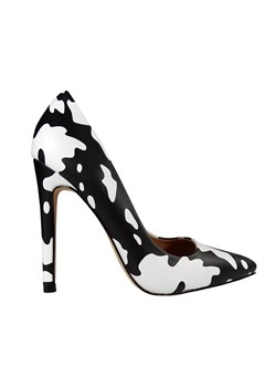 Biało czarne szpilki damskie łaciate buty ze sklepu Kokietki w kategorii Czółenka - zdjęcie 115725009