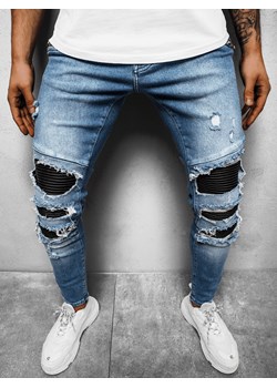 Spodnie jeansowe męskie niebieskie OZONEE O/B5585Z ze sklepu ozonee.pl w kategorii Jeansy męskie - zdjęcie 115833865