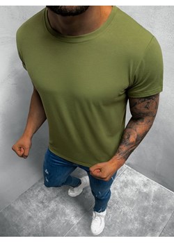 T-shirt męski zielony z krótkimi rękawami 