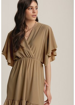 Ciemnobeżowa Sukienka Clamei ze sklepu Renee odzież w kategorii Sukienki - zdjęcie 116041376