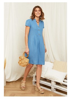 Lniana sukienka w kolorze błękitnym ze sklepu Limango Polska w kategorii Sukienki - zdjęcie 116044739