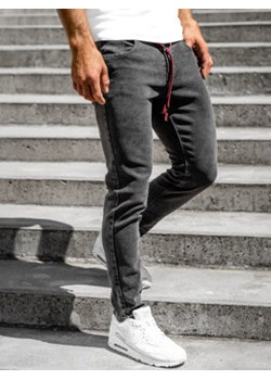Czarne spodnie jeansowe męskie skinny fit Denley KX565-1 ze sklepu Denley w kategorii Jeansy męskie - zdjęcie 116122586