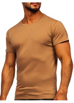 T-shirt męski bez nadruku brązowy Denley 2005 ze sklepu Denley w kategorii T-shirty męskie - zdjęcie 116270085