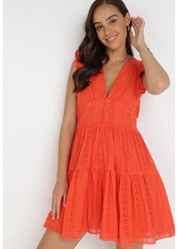 Pomarańczowa Sukienka Agniga ze sklepu Born2be Odzież w kategorii Sukienki - zdjęcie 116379288