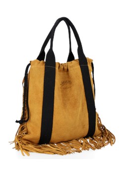 Zamszowe Torebki Skórzane Boho Shopper Bag renomowanej firmy Vittoria Gotti Jasno Ruda (kolory) ze sklepu PaniTorbalska w kategorii Torby Shopper bag - zdjęcie 116772648