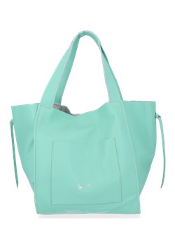 Firmowe Torebki Skórzane Uniwersalny Shopper Bag Vittoria Gotti Mięta (kolory) ze sklepu PaniTorbalska w kategorii Torby Shopper bag - zdjęcie 117433538