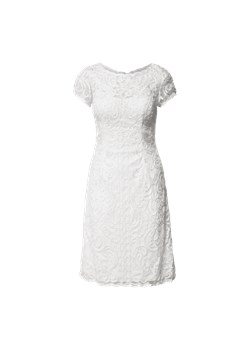 Sukienka biała Luxuar Fashion mini z krótkim rękawem na ślub cywilny elegancka 