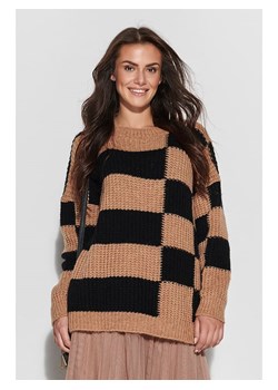 Sweter damski Numinou w paski z okrągłym dekoltem 
