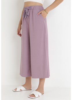 Liliowe Spodnie Dezirria ze sklepu Born2be Odzież w kategorii Spodnie damskie - zdjęcie 117727505