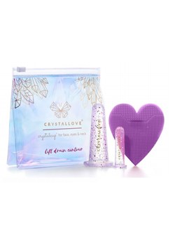 CRYSTALLOVE - Face cuppingg set - crystal - zestaw 2 bańki do masażu twarzy i silikonowa szczoteczka ze sklepu larose w kategorii Pielęgnacja twarzy - zdjęcie 118130878