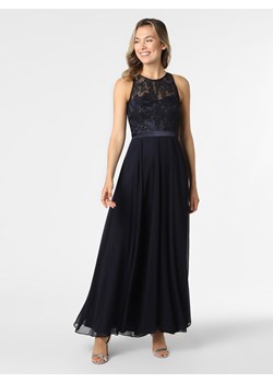Granatowa sukienka VM elegancka na bal wieczorowa bez rękawów z okrągłym dekoltem 