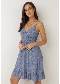 Niebieska Sukienka Agalena ze sklepu Born2be Odzież w kategorii Sukienki - zdjęcie 118205549
