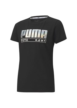 T-shirt chłopięce Puma czarny z napisem 