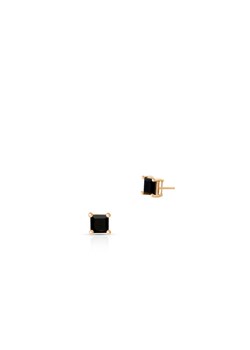 Kolczyki różowe złoto z czarnymi szafirami ZDL/KS18R ze sklepu W.KRUK w kategorii Kolczyki - zdjęcie 118307246