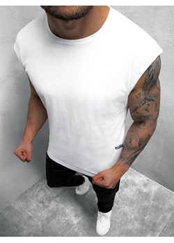 Koszulka bez rękawów męska biała OZONEE O/1265Z ze sklepu ozonee.pl w kategorii T-shirty męskie - zdjęcie 118307847