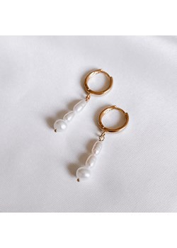 Kolczyki TRENDY srebrne pozłacane z naturalnymi perłami ze sklepu ANIA KRUK w kategorii Kolczyki - zdjęcie 118322339