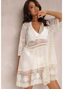 Jasnobeżowa Sukienka Leuseis ze sklepu Renee odzież w kategorii Odzież plażowa - zdjęcie 118371405