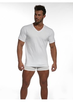 Koszulka krótki rękaw Cornette Authentic 201 biała ze sklepu piubiu_pl w kategorii Podkoszulki męskie - zdjęcie 118481436