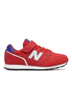 Czerwone buty sportowe dziecięce New Balance z zamszu na rzepy 