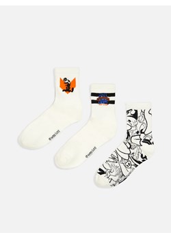 Cropp - 3 pack skarpetek Space Jam - biały ze sklepu Cropp w kategorii Skarpetki damskie - zdjęcie 118984895