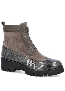 Modne botki premium -BRENDA ZARO T29300A SZARE ze sklepu Tymoteo.pl - sklep obuwniczy w kategorii Botki - zdjęcie 119055286