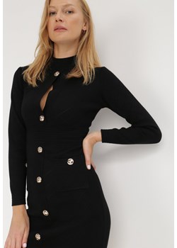 Czarna Sukienka Dzianinowa Actolis ze sklepu Born2be Odzież w kategorii Sukienki - zdjęcie 119502711