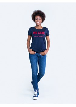 Koszulka damska o klasycznym kroju granatowa Brunona 403 ze sklepu Big Star w kategorii Bluzki damskie - zdjęcie 119818809