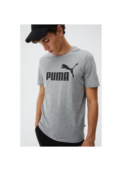 T-shirt męski szary Puma z krótkim rękawem z napisem 