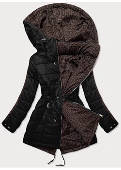 Dwustronna kurtka damska czarno-brązowa (w556-1) ze sklepu goodlookin.pl w kategorii Parki damskie - zdjęcie 119966858
