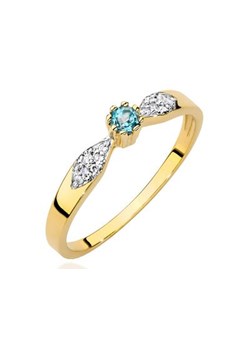 Złoty pierścionek 585 z diamentami i topazem 1,4g ze sklepu LOVRIN w kategorii Pierścionki - zdjęcie 119981828