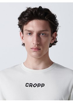 Cropp - Koszulka longsleeve z nadrukiem - jasny szary ze sklepu Cropp w kategorii T-shirty męskie - zdjęcie 120004946