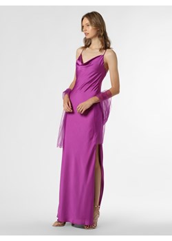 Unique Damska sukienka wieczorowa z etolą Kobiety Satyna purpurowy jednolity ze sklepu vangraaf w kategorii Sukienki - zdjęcie 120019816