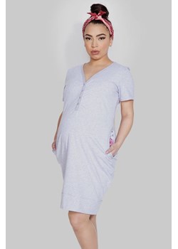Koszula damska ciążowa Mitex Mama dress szara ze sklepu piubiu_pl w kategorii Bielizna ciążowa - zdjęcie 120285937