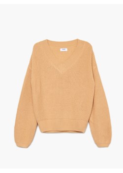 Cropp - Dzianinowy sweter - Beżowy ze sklepu Cropp w kategorii Swetry damskie - zdjęcie 120297655
