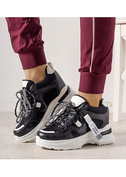 Czarno białe sneakersy z podwójnym wiązaniem One Chance ze sklepu gemre w kategorii Buty sportowe damskie - zdjęcie 120648529