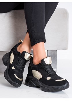 Buty sportowe damskie czarne CzasNaButy sneakersy na płaskiej podeszwie 