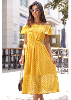 Sukienka IVET na spacer z dekoltem typu hiszpanka wiosenna 