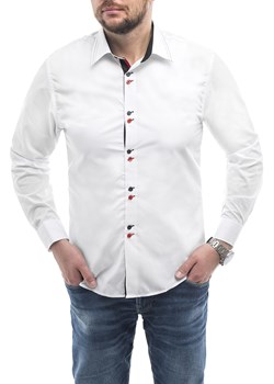 Koszula męska długi rękaw rl27 - biała ze sklepu Risardi w kategorii Koszule męskie - zdjęcie 120694538