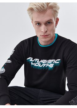 Cropp - Koszulka longsleeve z nadrukiem - czarny ze sklepu Cropp w kategorii T-shirty męskie - zdjęcie 120795796