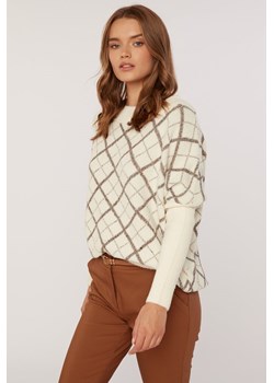 Sweter damski z wzorem w kratę ze sklepu MONNARI w kategorii Swetry damskie - zdjęcie 120988636