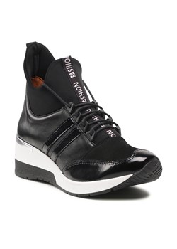 Buty sportowe damskie czarne Ann-Mex sznurowane z tworzywa sztucznego 