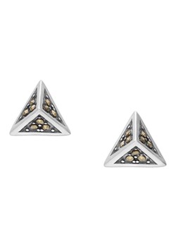 Srebrne kolczyki piramidki z markazytami ze sklepu monarti.pl w kategorii Kolczyki - zdjęcie 122037397