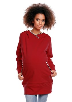 Czerwona bluza ciążowa Peekaboo z bawełny 