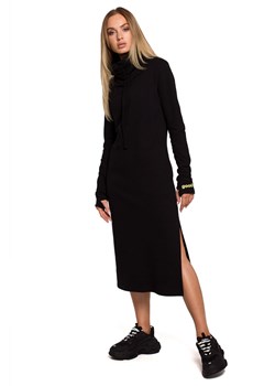M622 Sukienka maxi z wysokim kołnierzem - czarna ze sklepu Świat Bielizny w kategorii Sukienki - zdjęcie 122215495