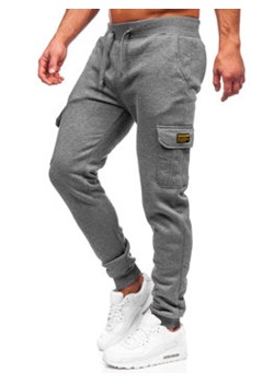 Szare bojówki spodnie męskie joggery dresowe Denley JX8709 ze sklepu Denley w kategorii Spodnie męskie - zdjęcie 122315218