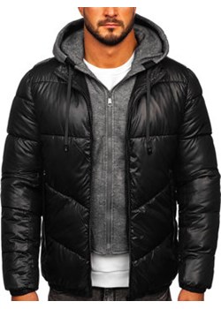Czarna pikowana kurtka męska zimowa Denley B2906 ze sklepu Denley w kategorii Kurtki męskie - zdjęcie 122315226