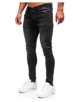 Czarne spodnie jeansowe męskie skinny fit Denley R923 ze sklepu Denley w kategorii Jeansy męskie - zdjęcie 122315228