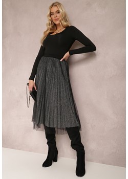Czarno-Srebrna Spódnica Cylophine ze sklepu Renee odzież w kategorii Spódnice - zdjęcie 122401497